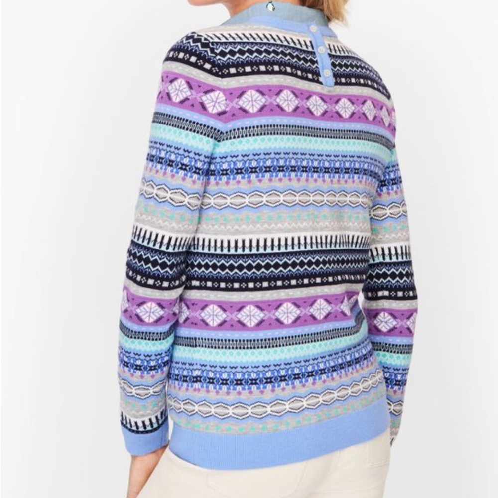 TALBOTS COZY FAIR ISLE CREWNECK SWEATER   Size XS - Picture 6 of 8